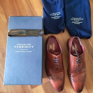 Charles tyrwhitt size 10.5 burgundy Gresham alpine calf